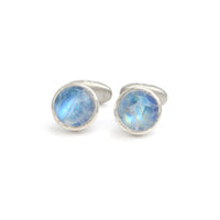 Rainbow Moonstone Silver Cuff Links