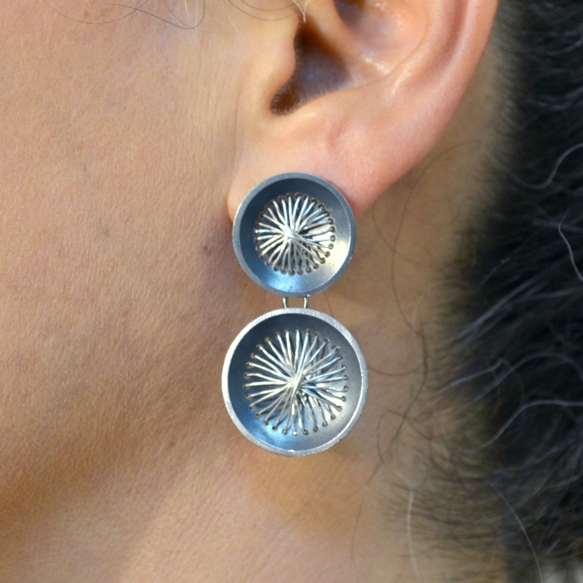 oxidized silver with fine silver 