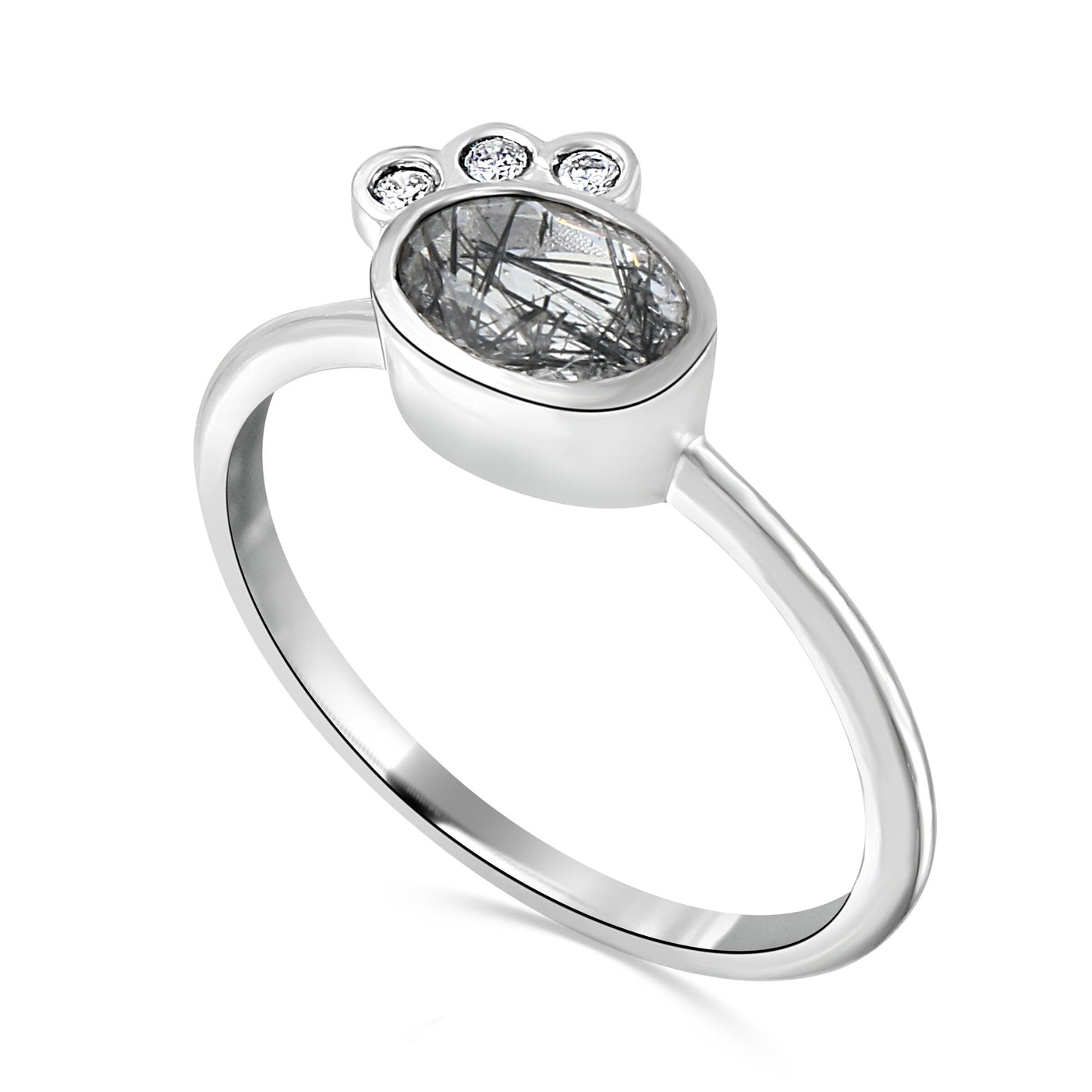 Tourmalinated Quartz Sophia Ring