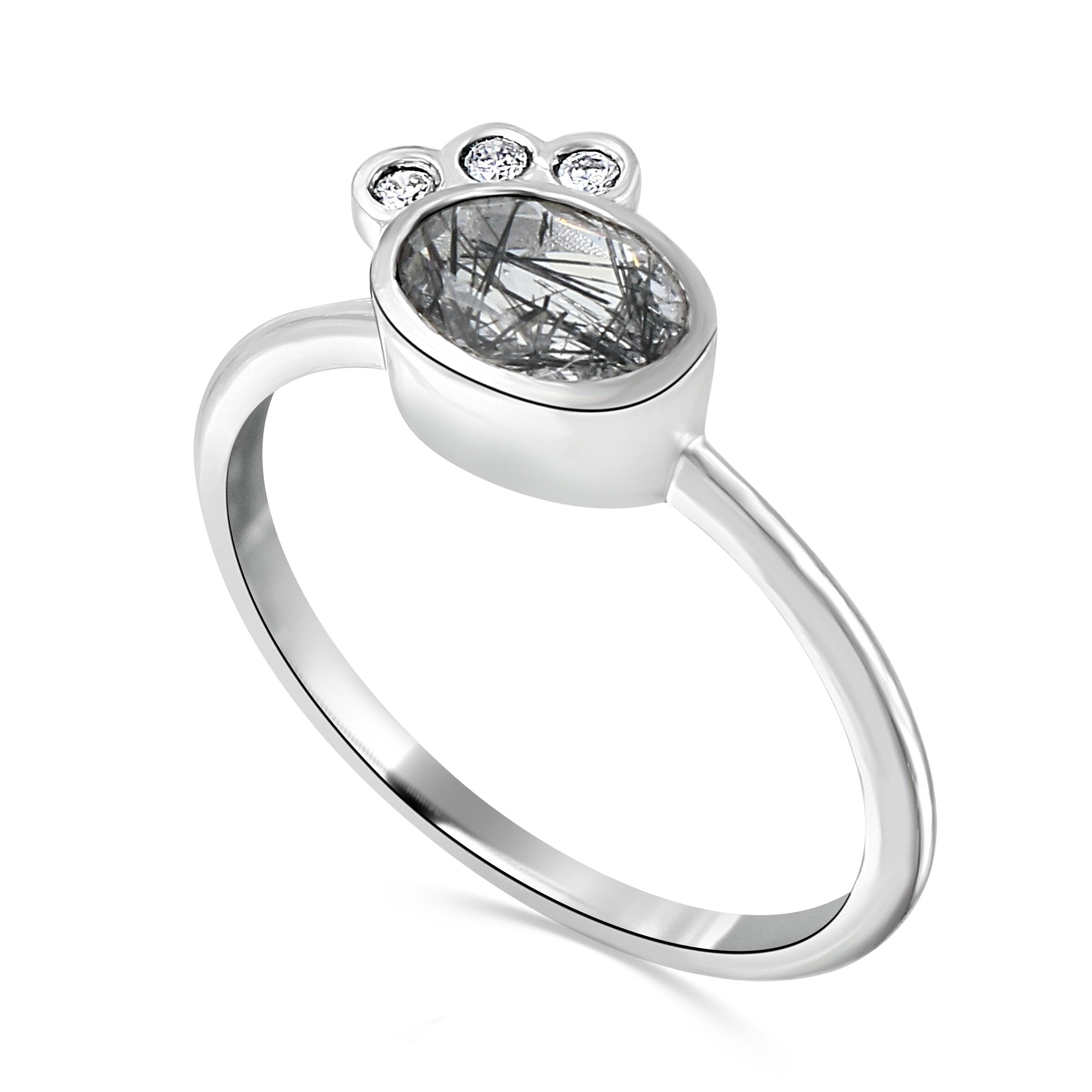 Tourmalinated Quartz Sophia Ring