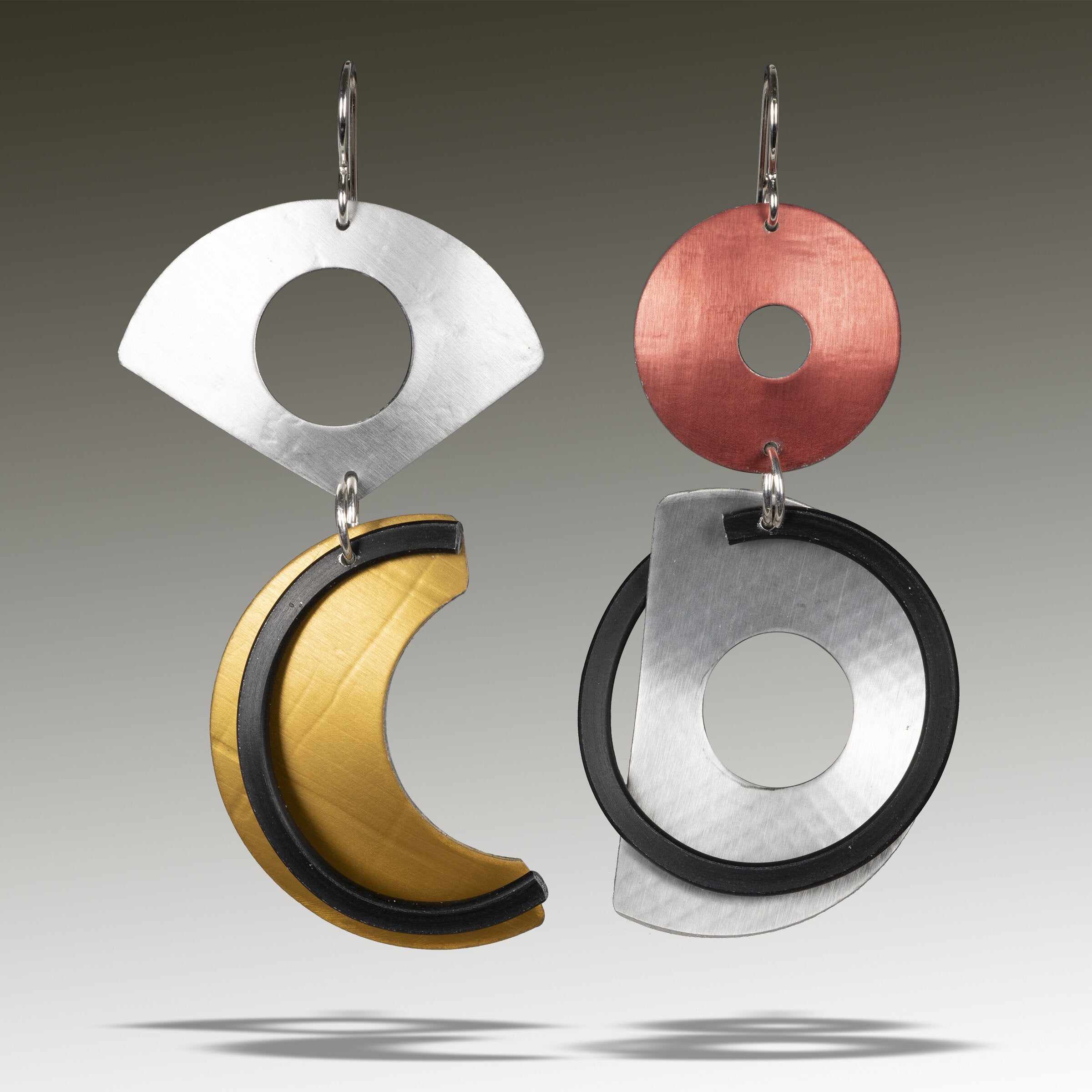 Silver, Gold, Red & Black