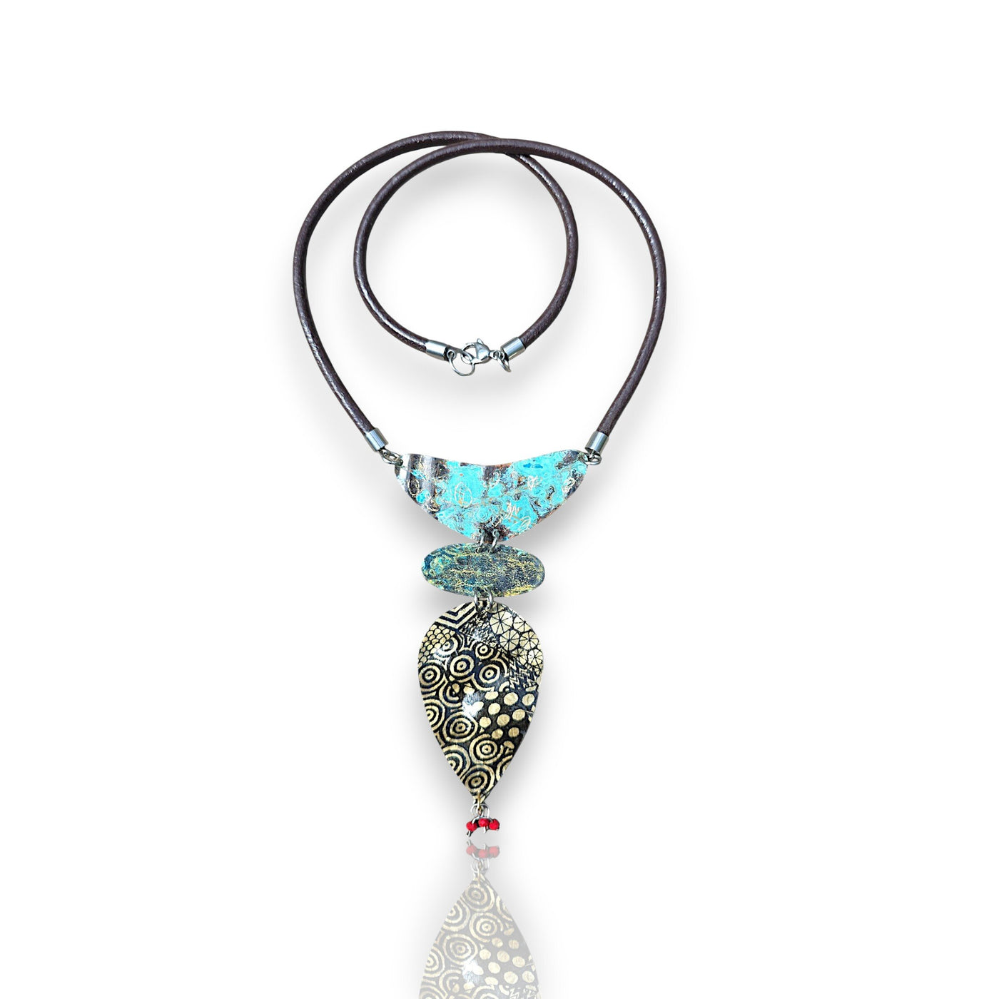 Relics Ruby & Gold Pendant Necklace