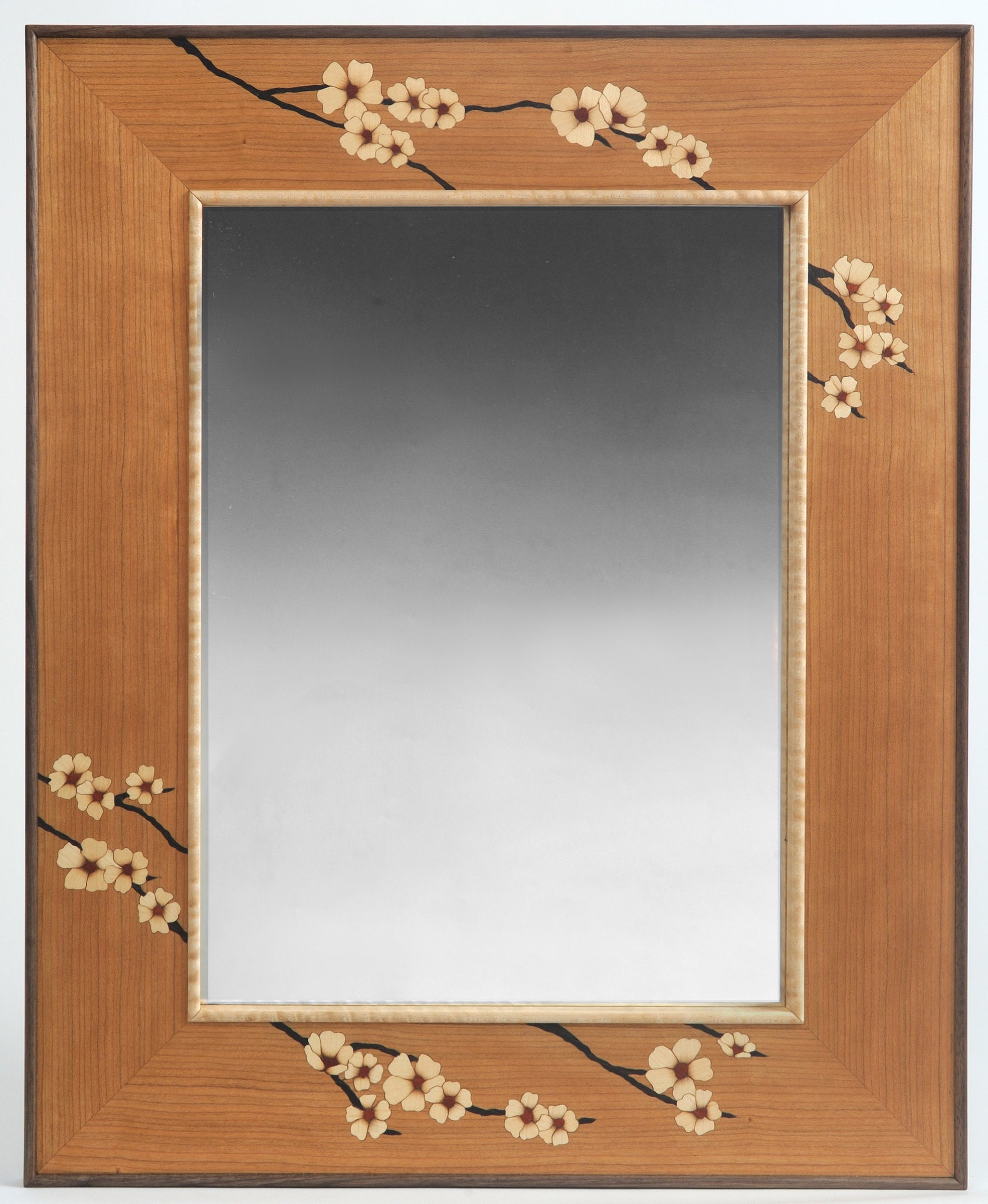 Cherry Blossom Marquetry Mirror