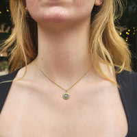 Small Pave Diamond Sunflower Necklace