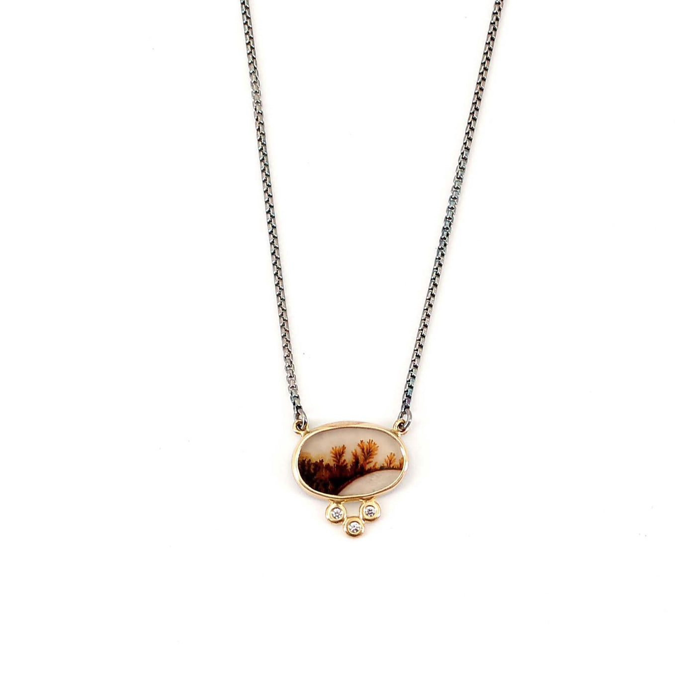 Agate & Diamond Necklace