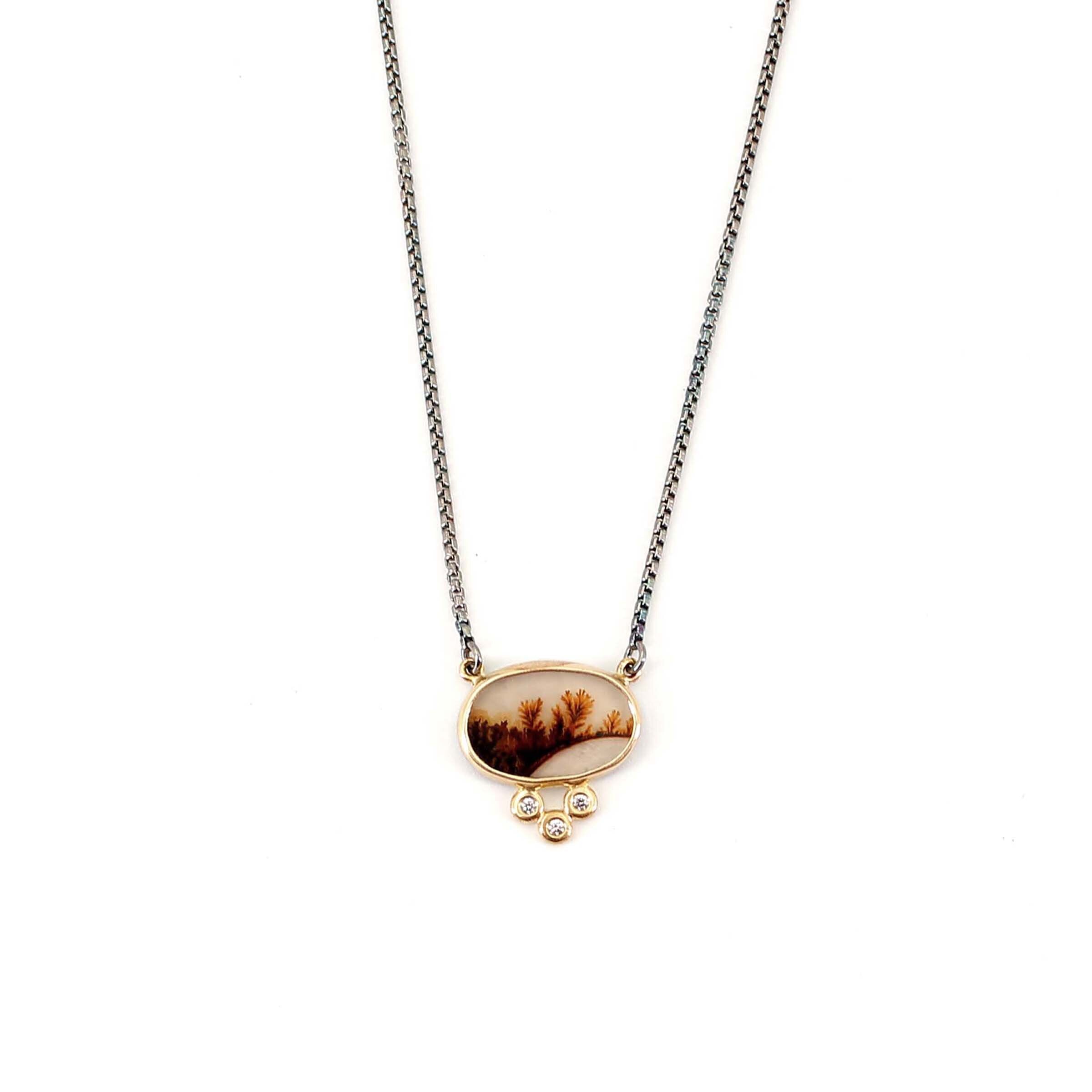 Agate & Diamond Necklace