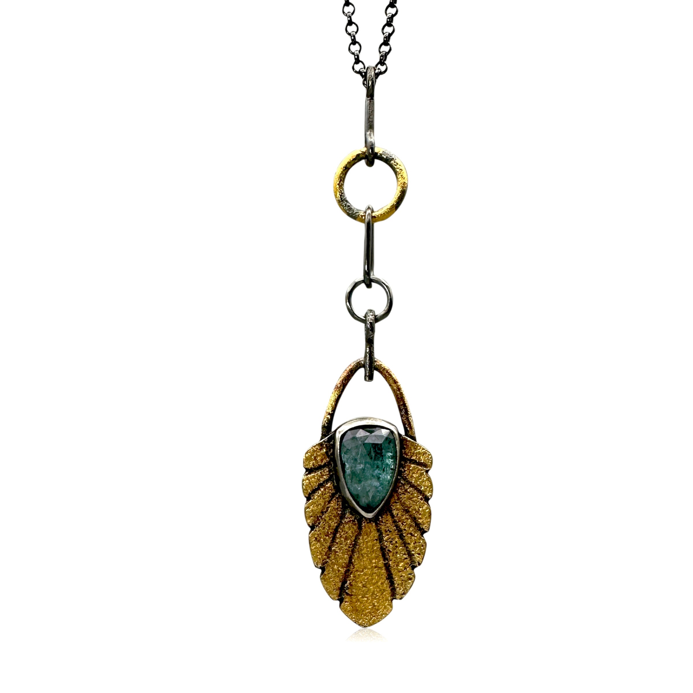 Teal Kyanite Sunburst Pendant