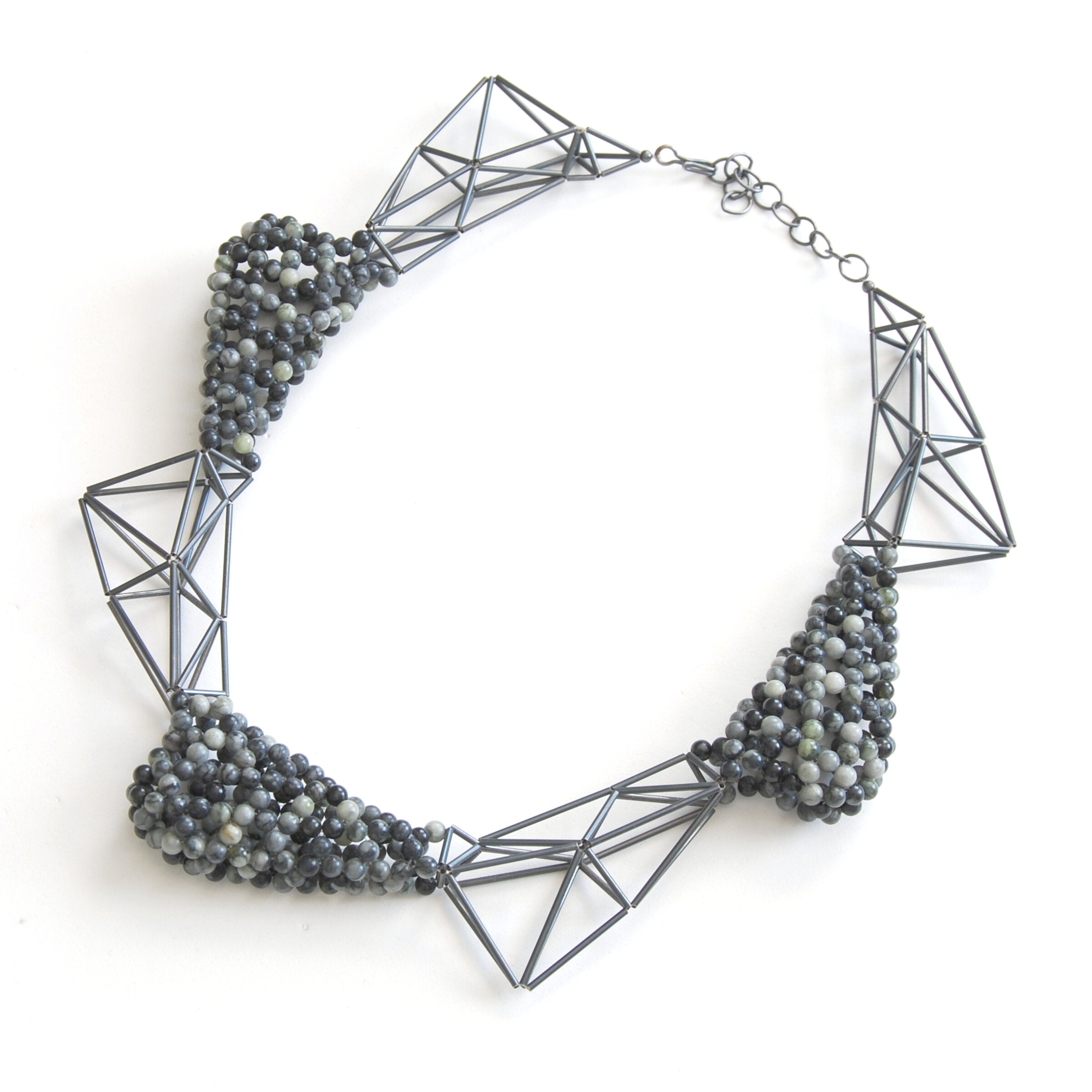 Black & Gray Sawtooth Necklace