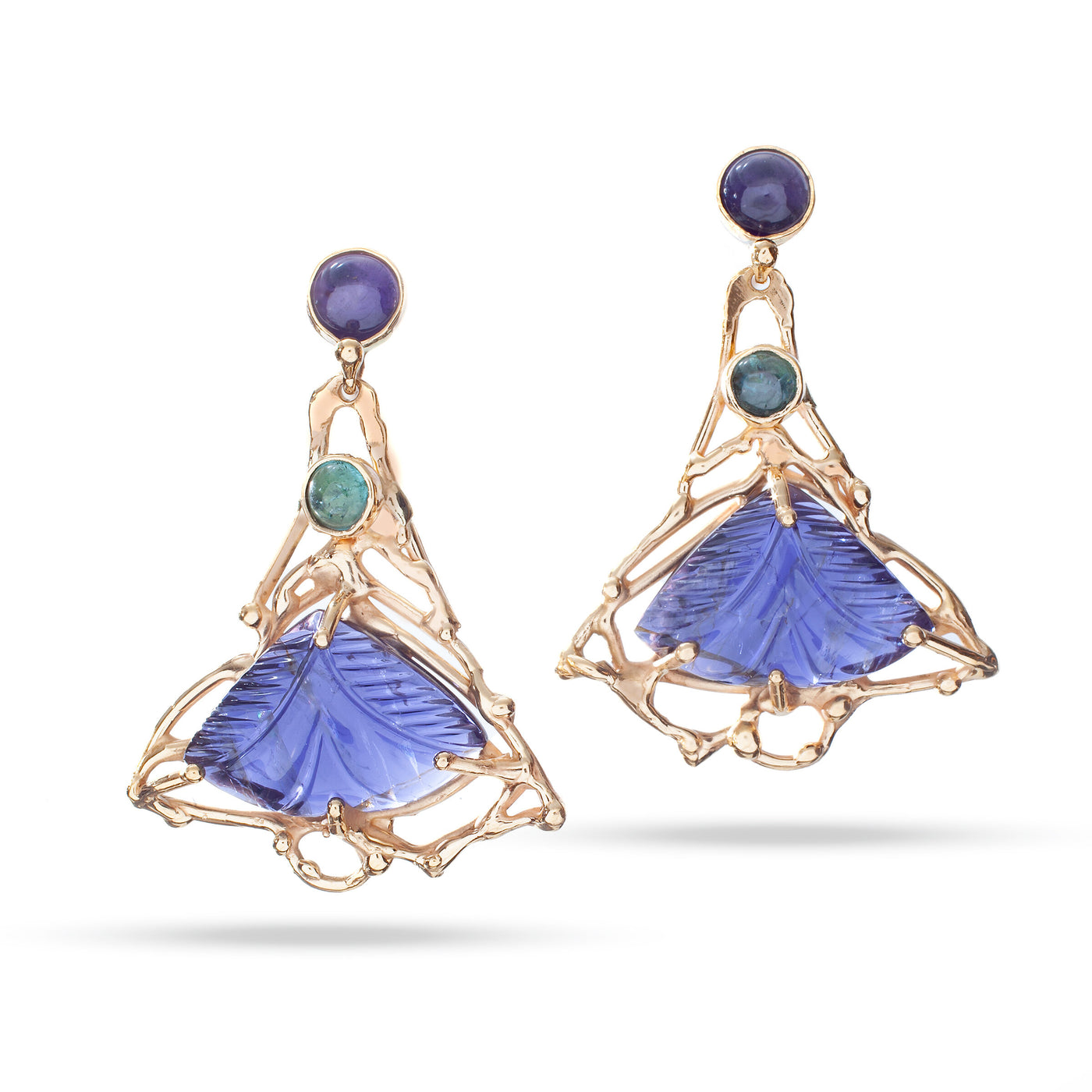 Carved Iolite Fans