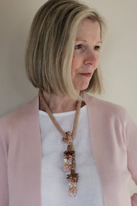 Pink & Copper Cluster Necklace