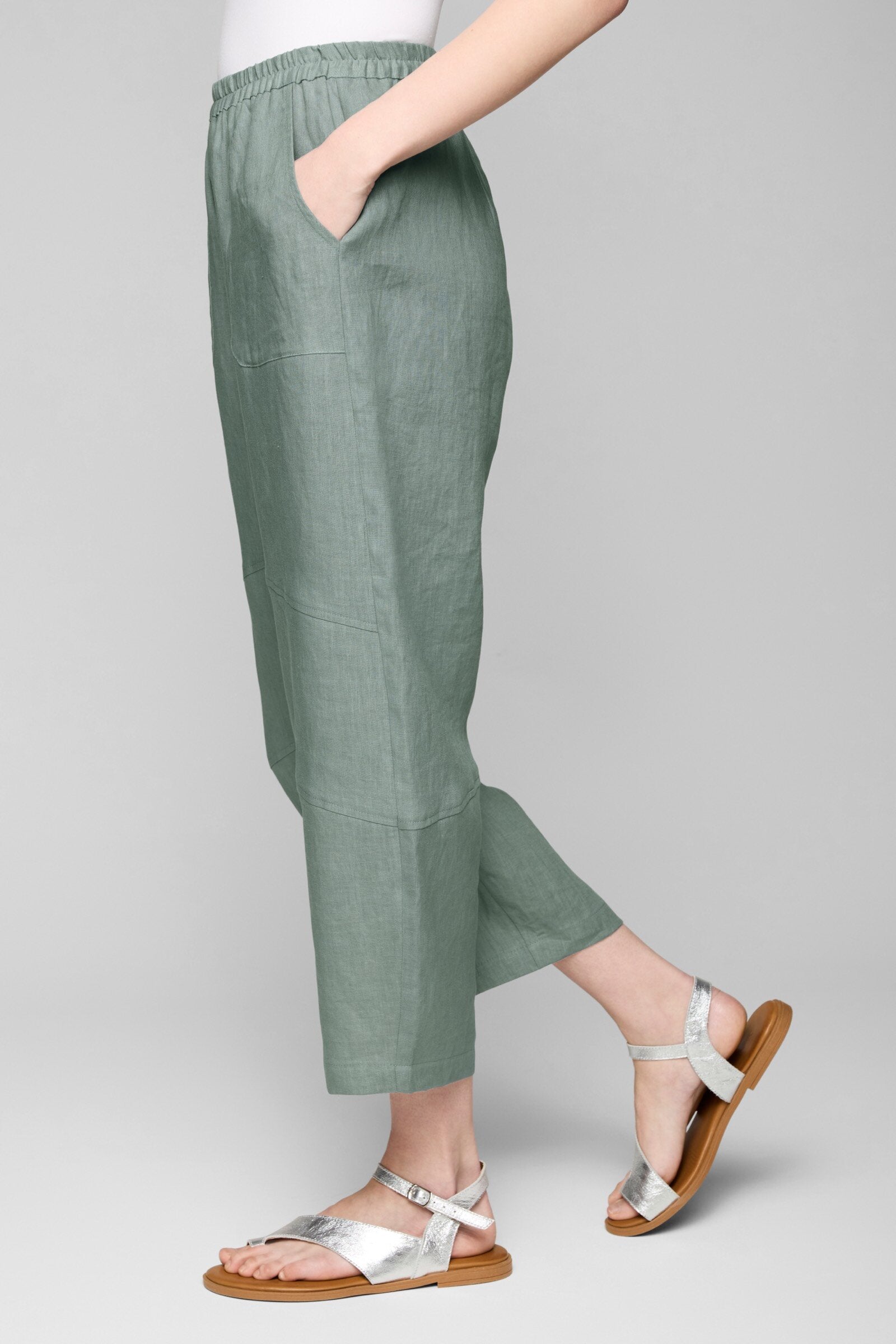 Linen Barrel Leg Pant