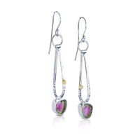 Watermelon Tourmaline Falls Earrings