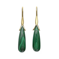Malachite Briolette Trapeze Earrings