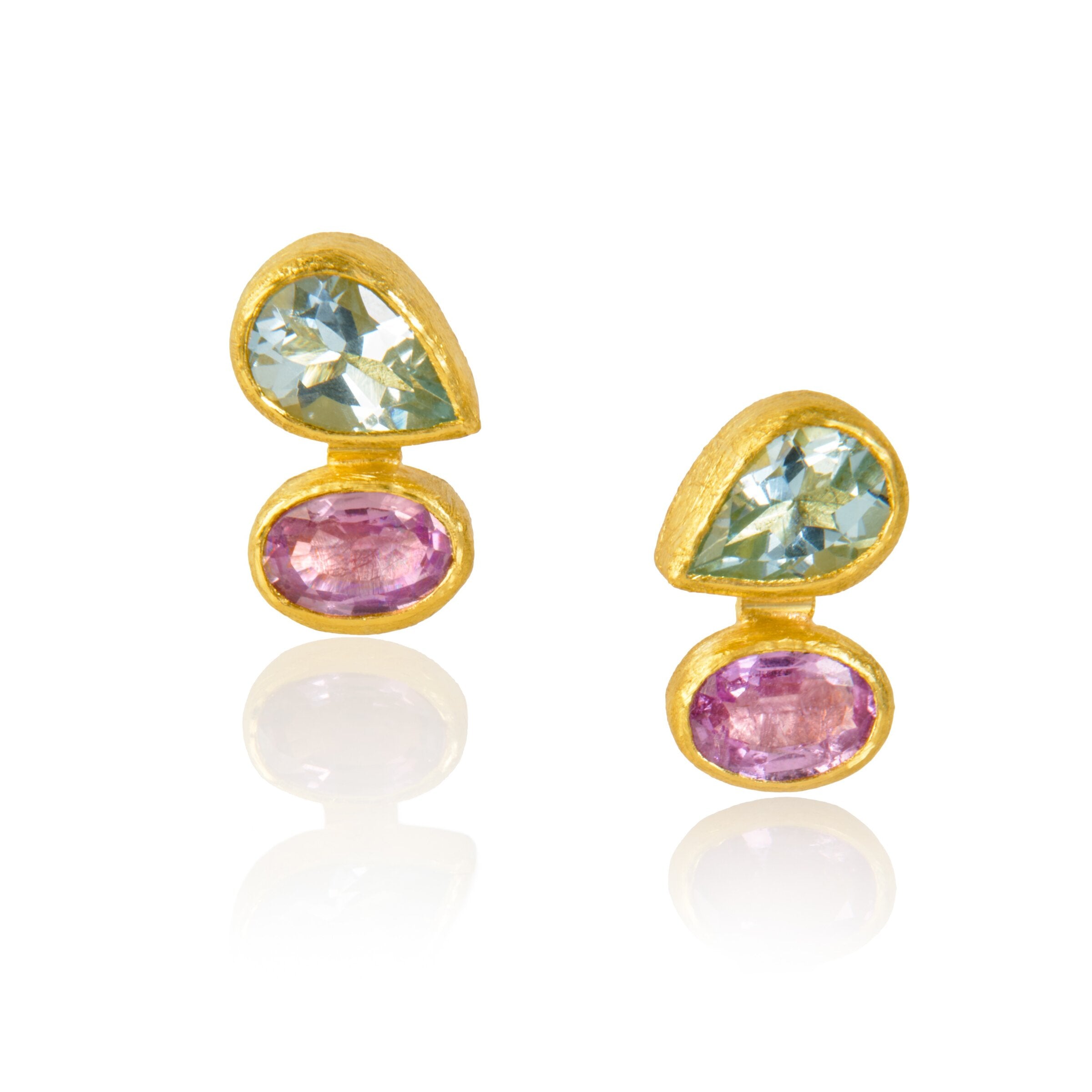 Teardrop & Oval Stacked Earrings