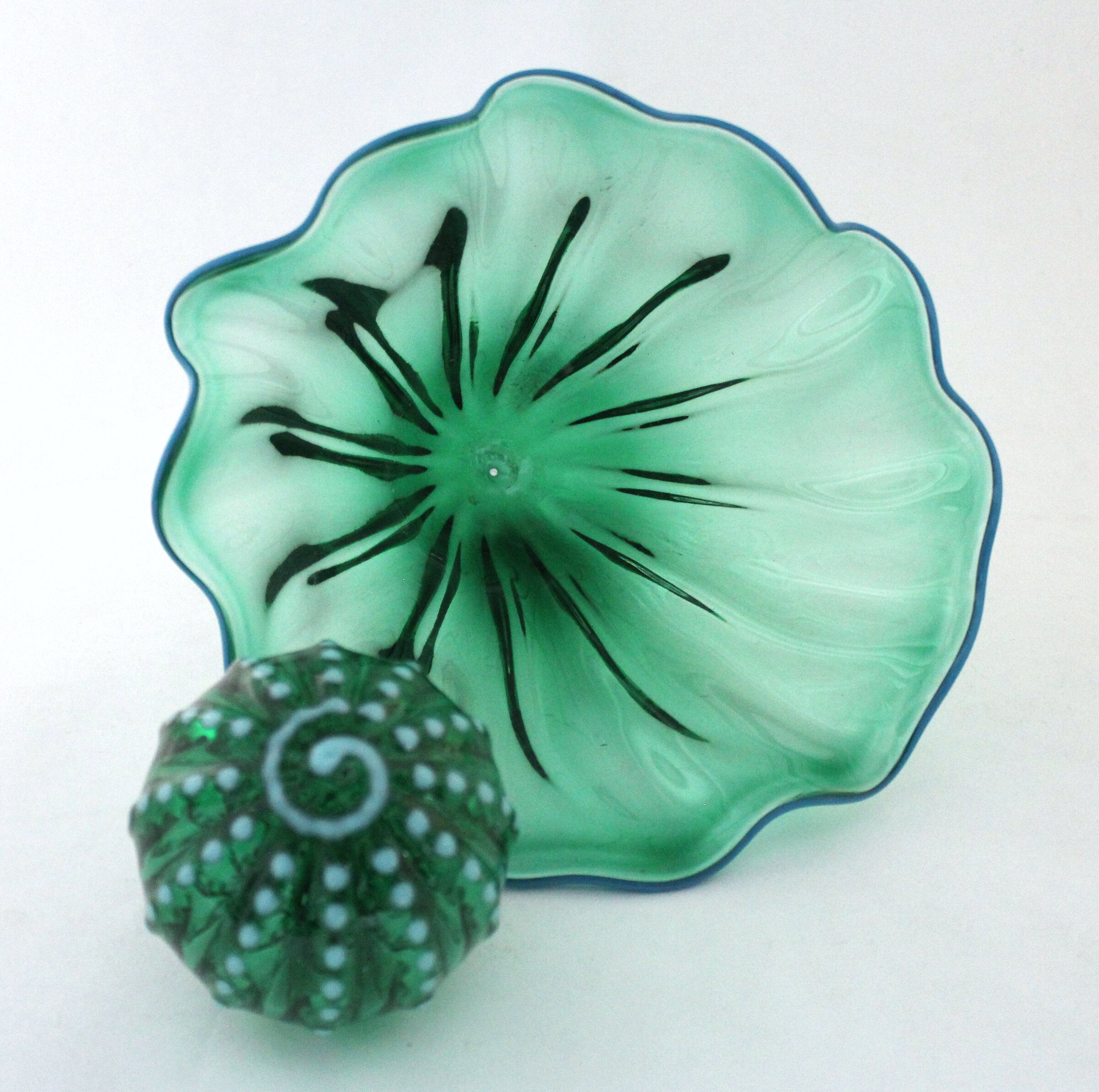 Sea Green Ocean Fan with Kelp Green Urchin Ball