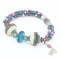 A Touch of Teal & Raspberry Bracelet