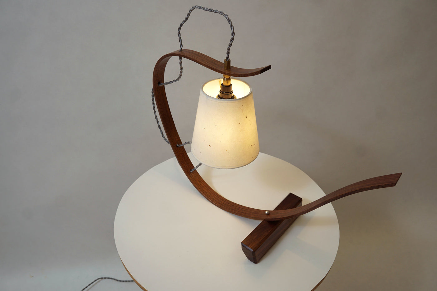 Bent Table Lamp in Walnut