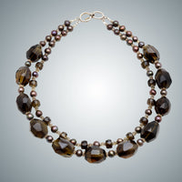 Smokey Topaz & Freshwater Pearls Necklace