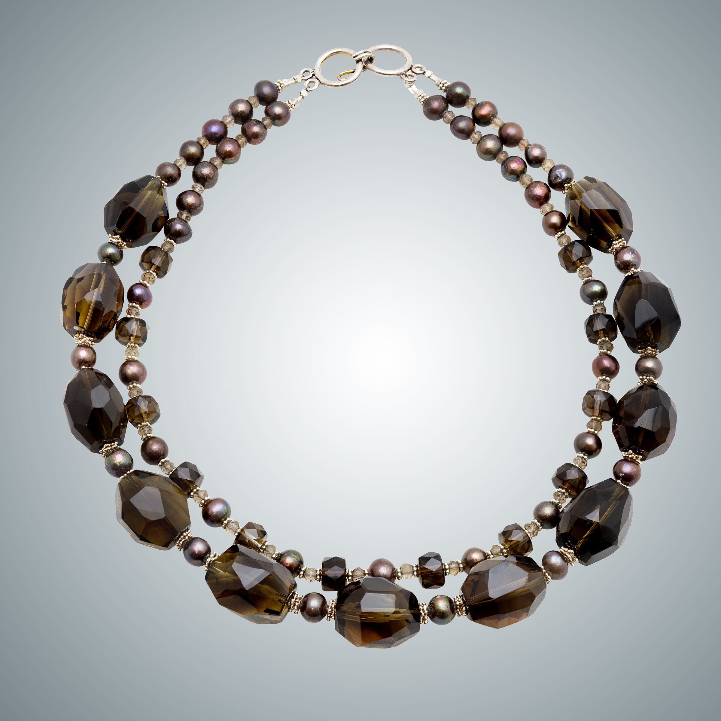 Smokey Topaz & Freshwater Pearls Necklace