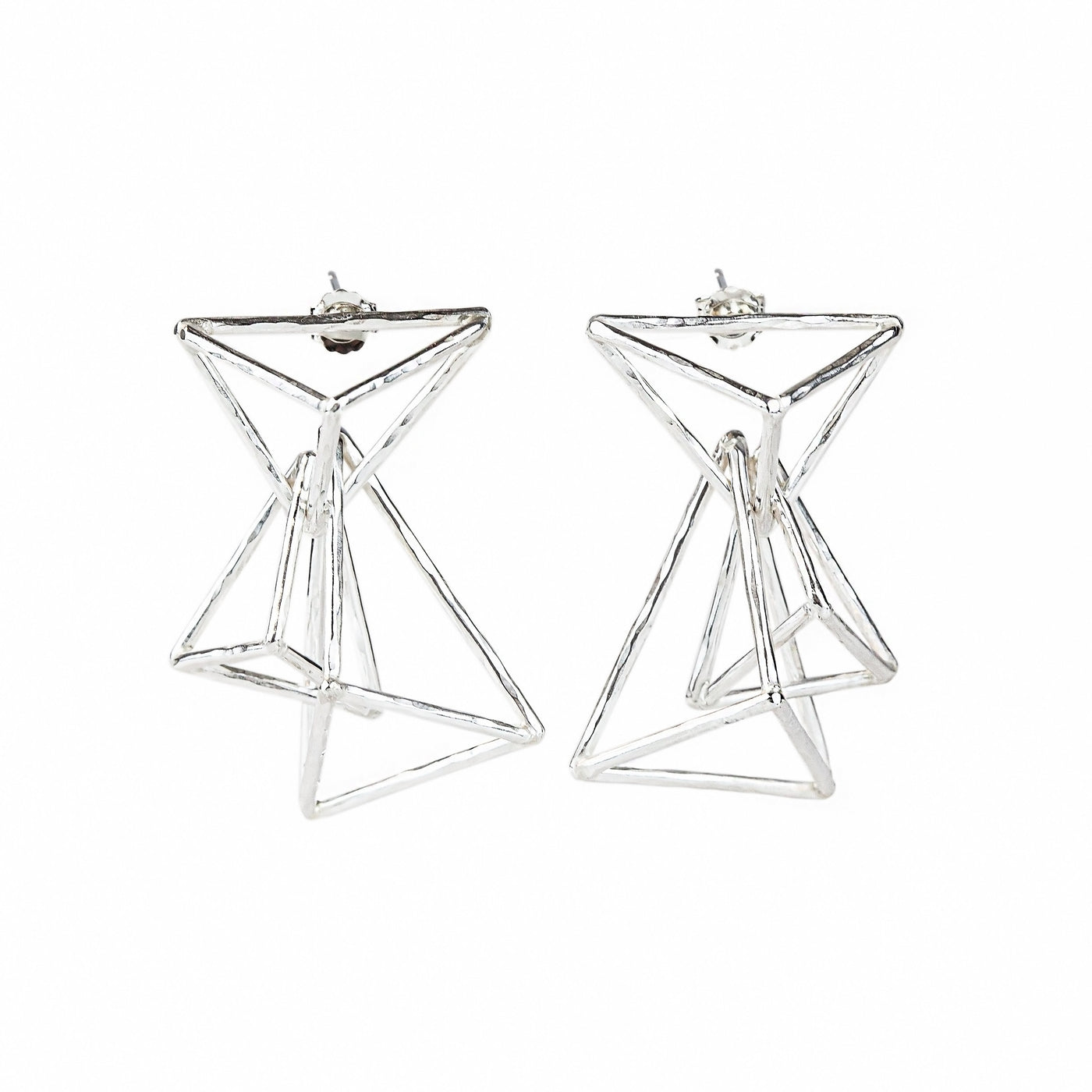 Textured Triangle Earrings
