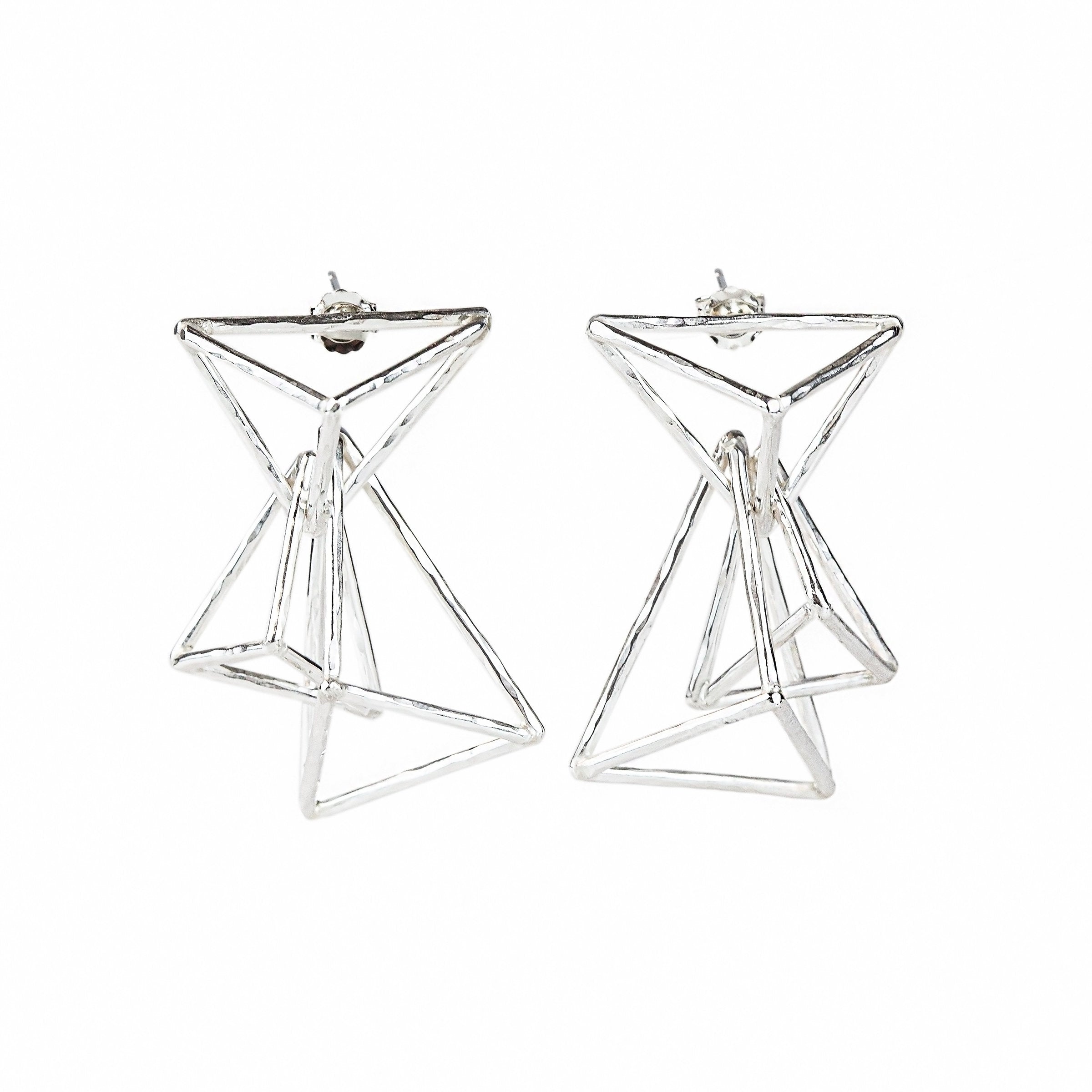 Textured Triangle Earrings