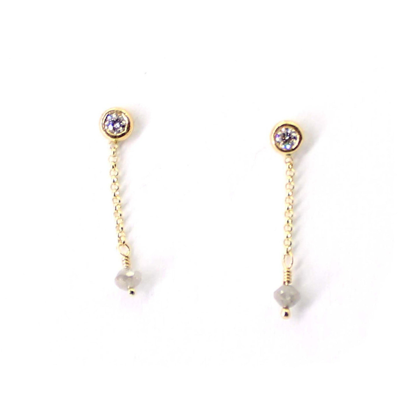 Dangly Diamond Stud Earrings