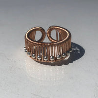 Copper Beads on Rose Gold-Filled Wire