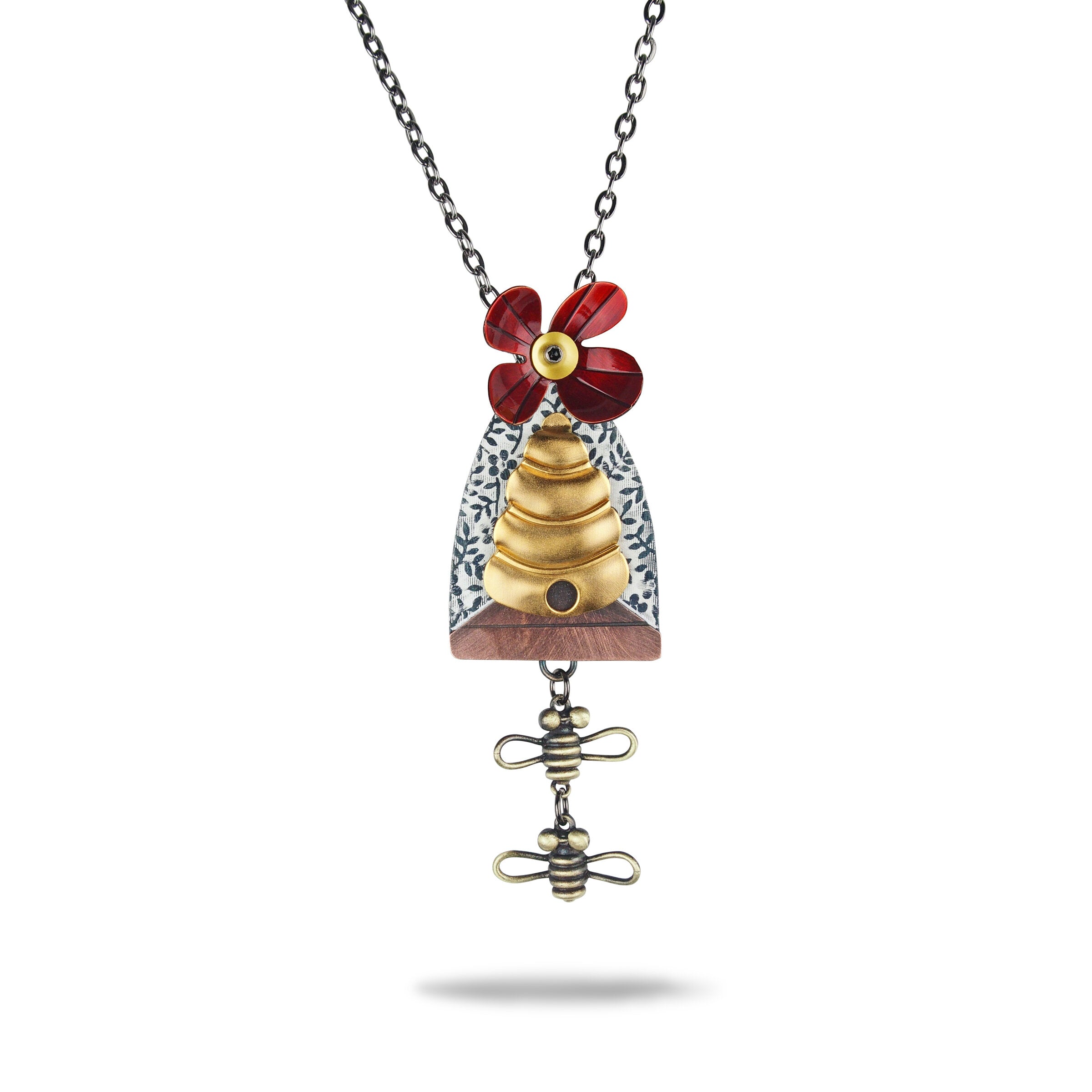 Bee Line Necklace in Red