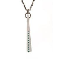 Long Blue Diamond Stick Pendant
