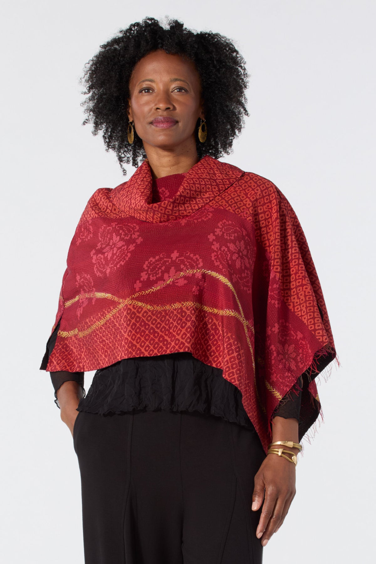 Kantha Cowl Neck Cape MMTS Holiday 2026