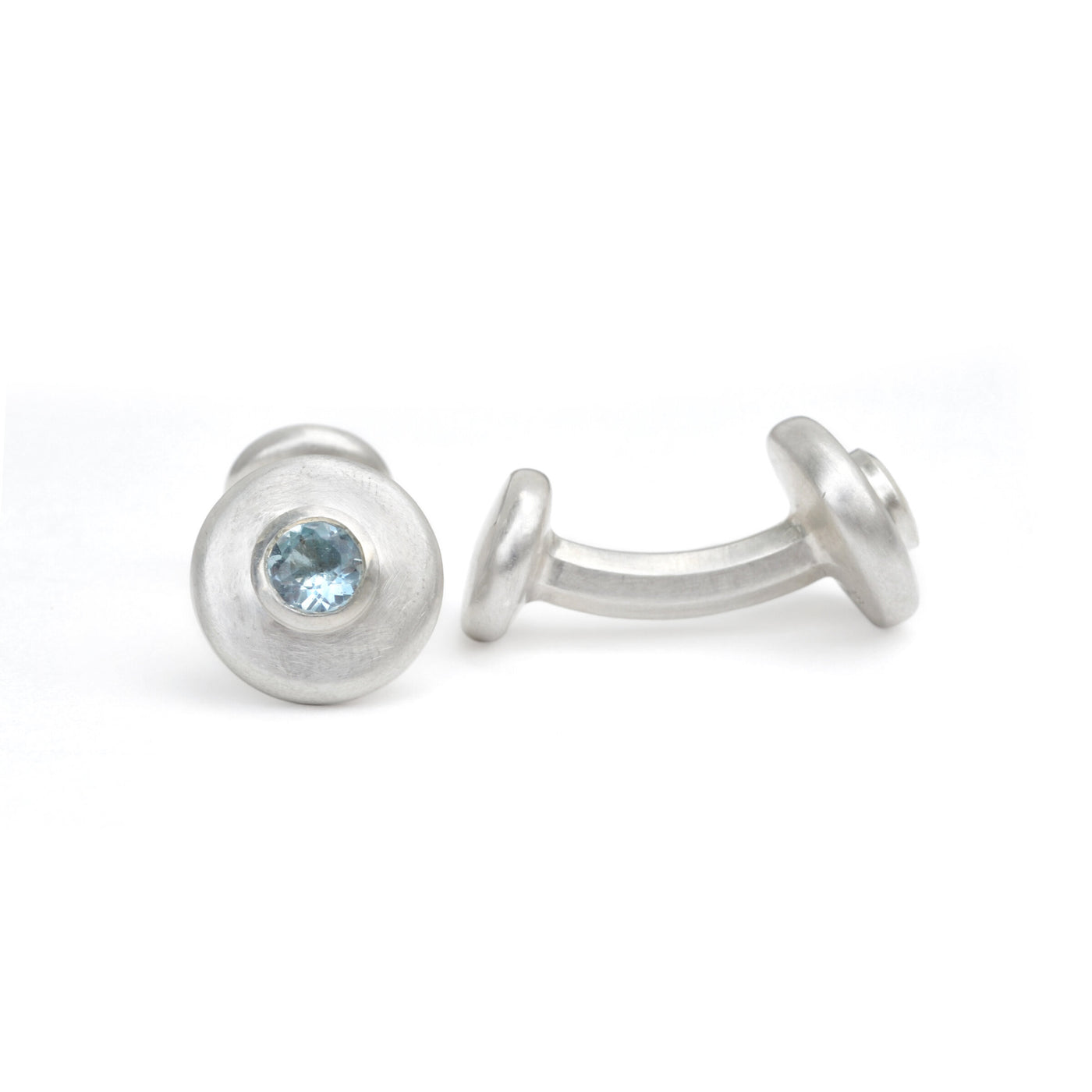 Aquamarine & Silver Cuff Links