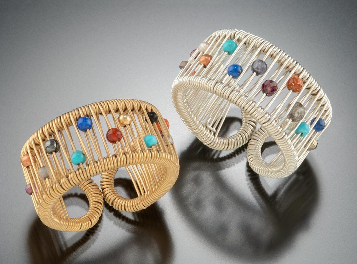 gold-filled, left; sterling silver, right