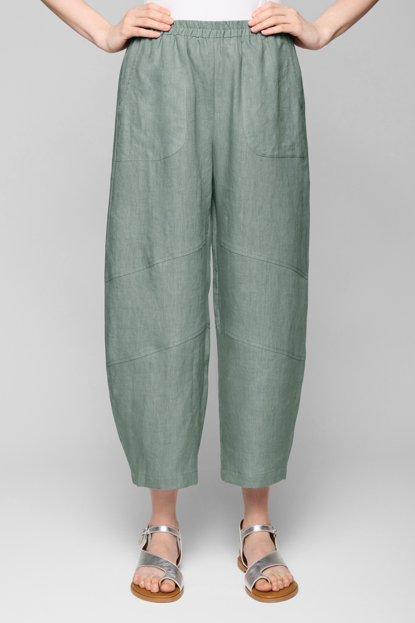 Linen Barrel Leg Pant