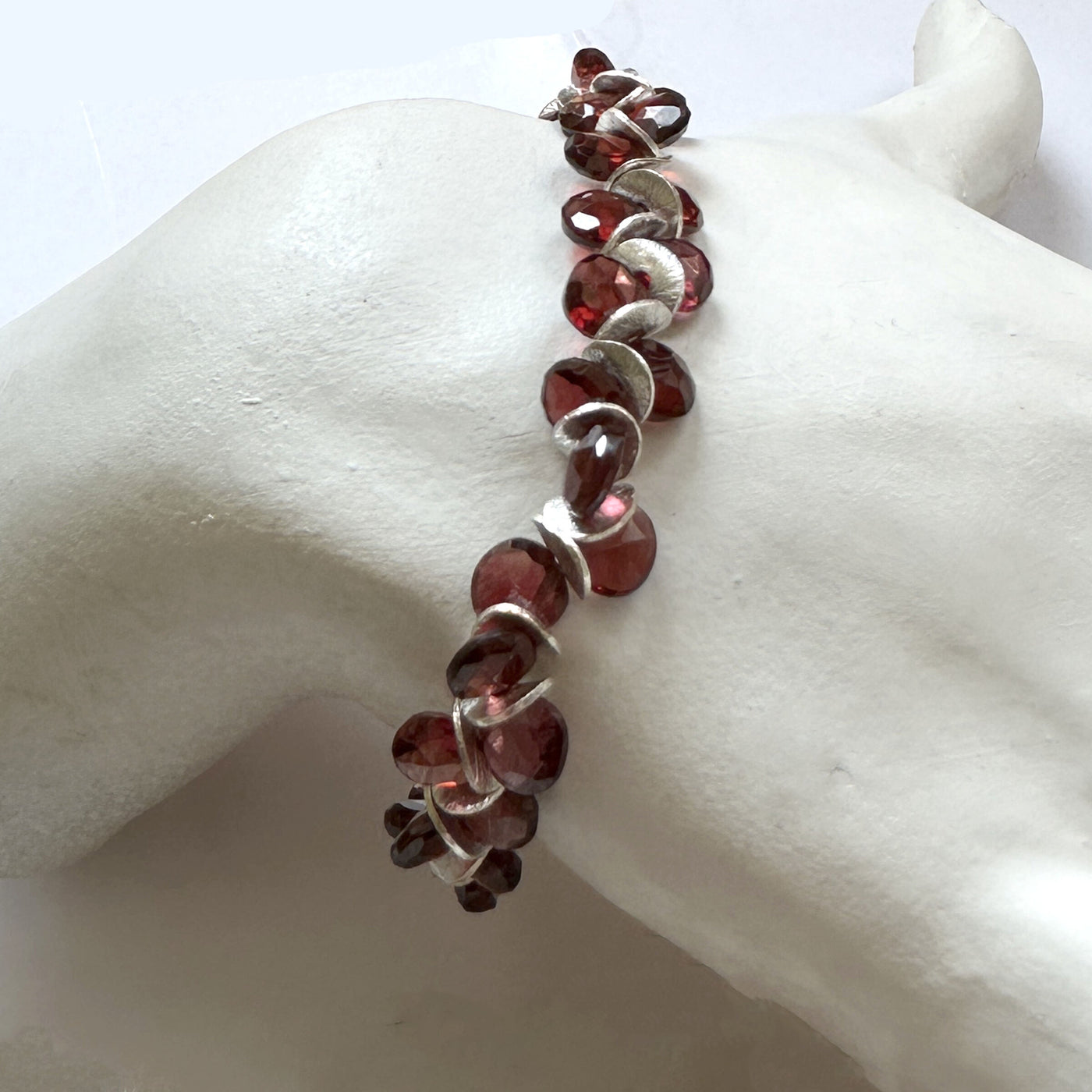 Garnet & Silver Signature Bracelet