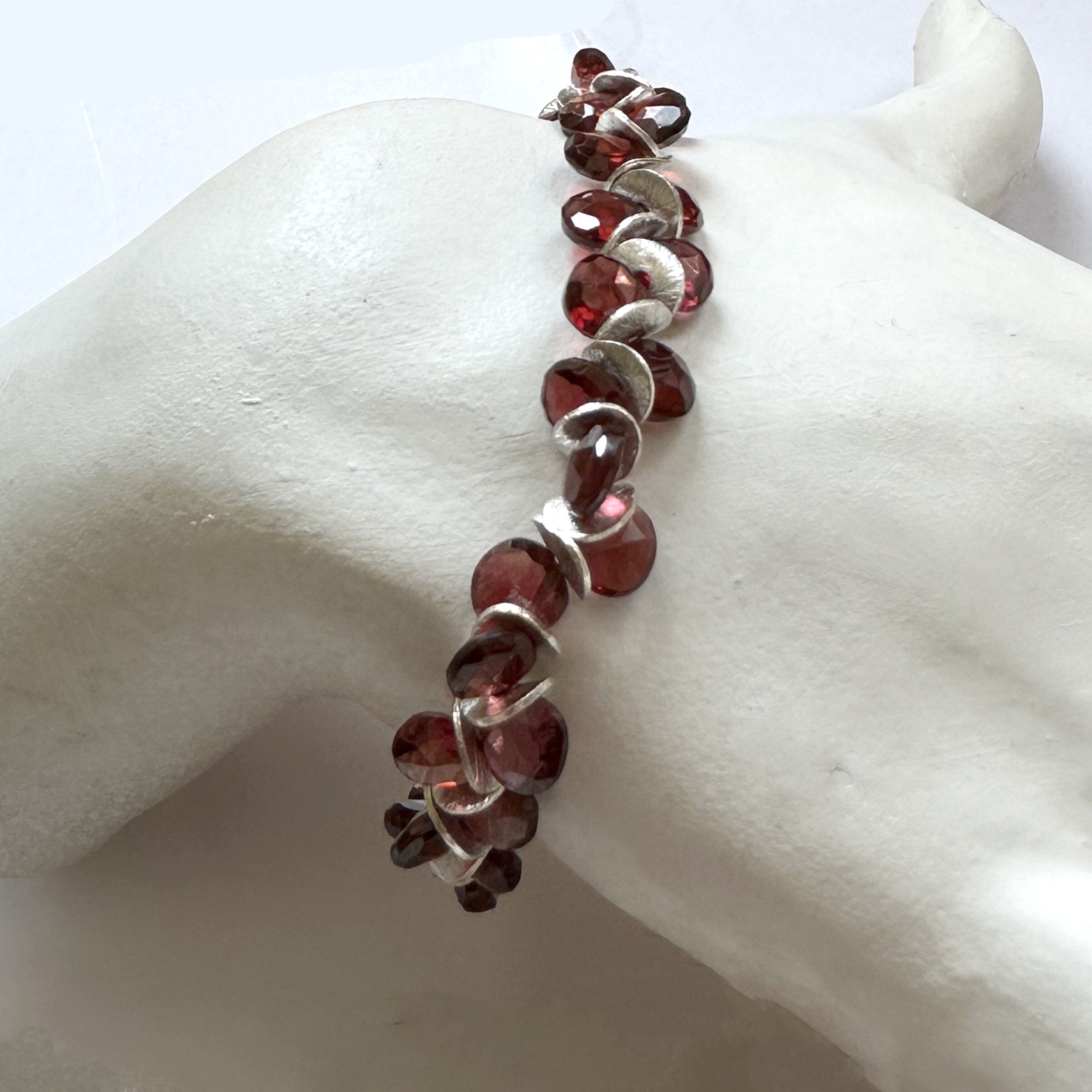 Garnet & Silver Signature Bracelet