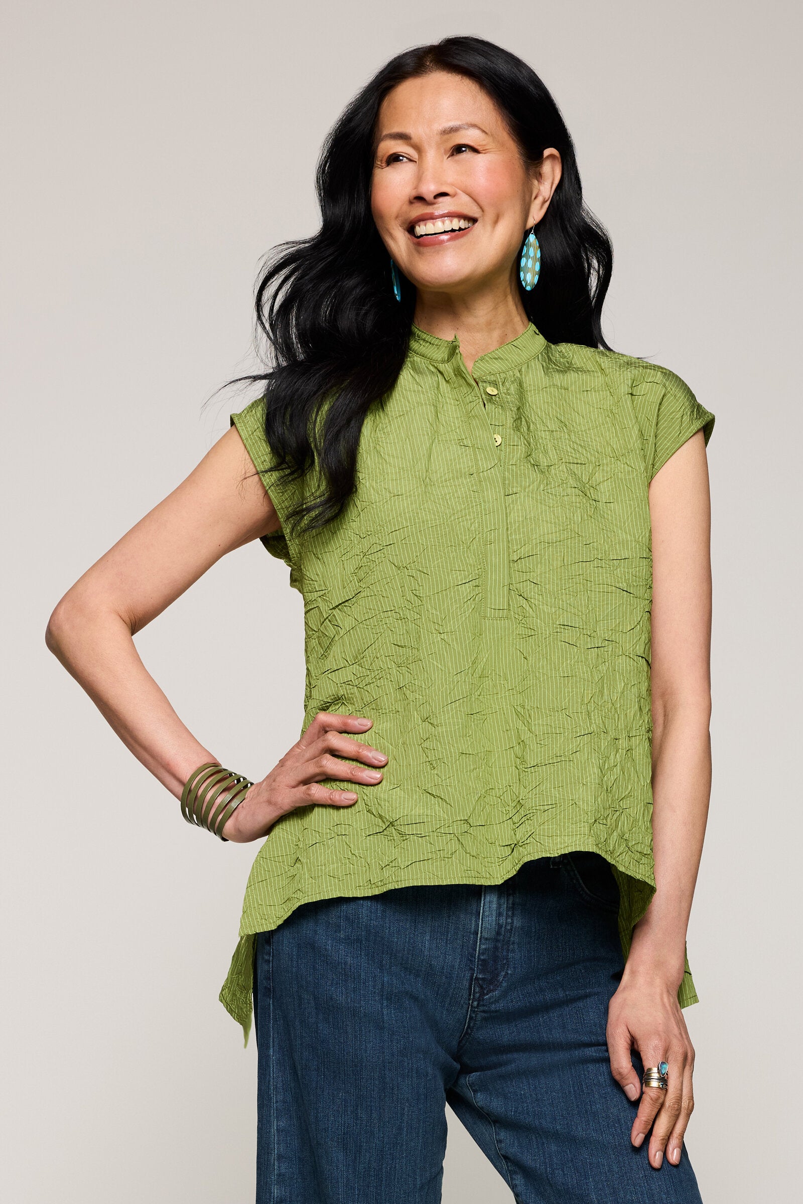 Olive Mini Stripe