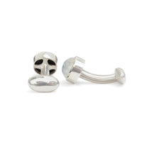 Rainbow Moonstone Silver Cuff Links