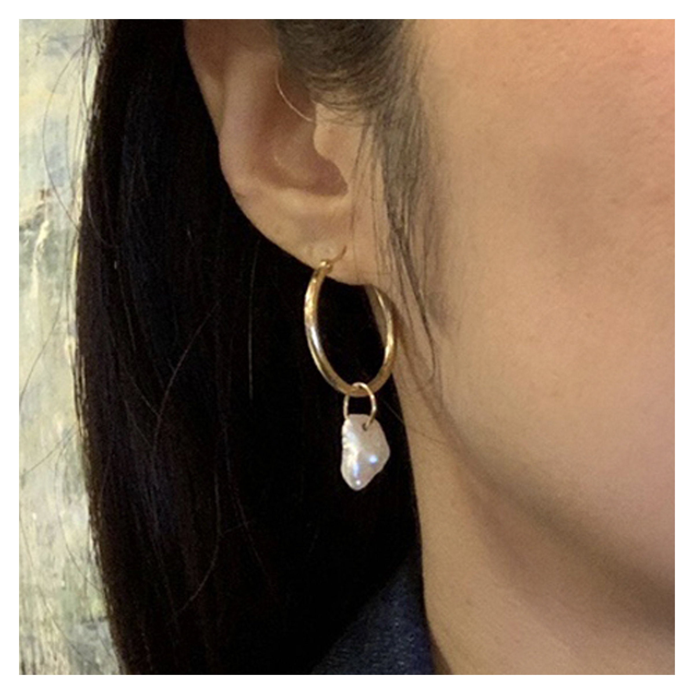Blossom Pearl Hoop Earrings
