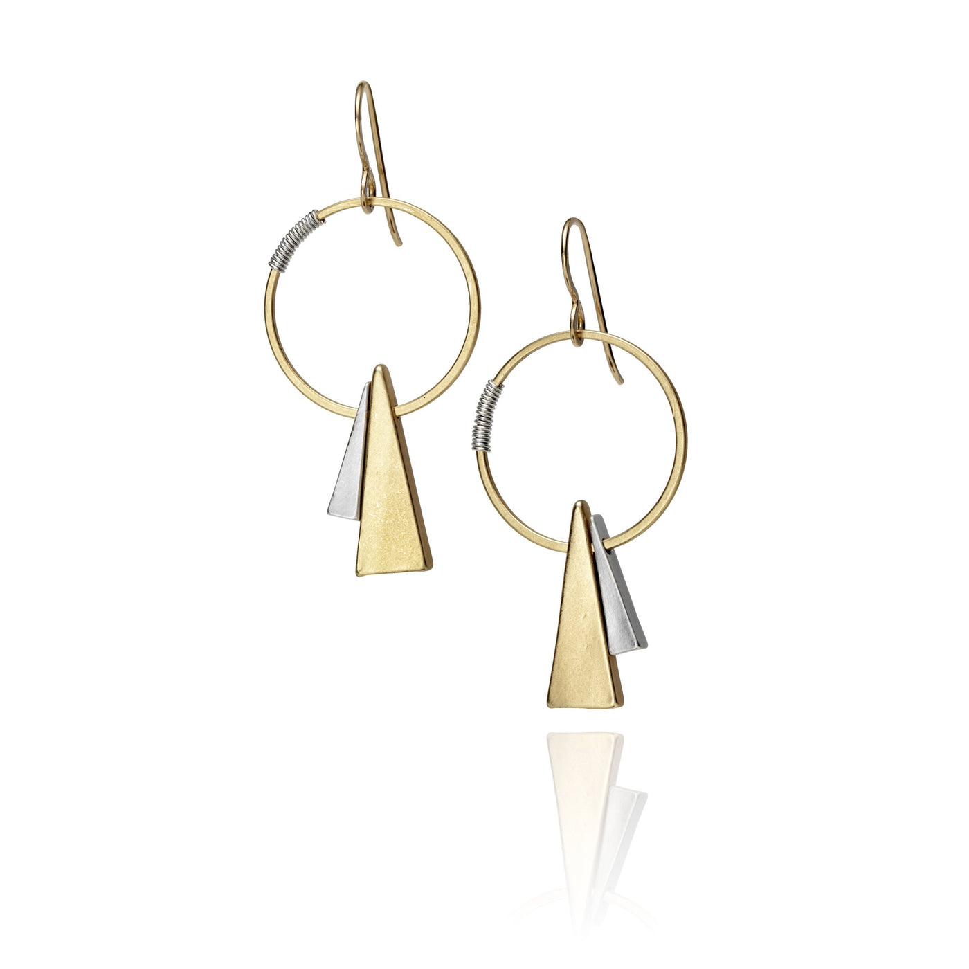 18k gold-electroplated brass with Gold & Silver Triangles