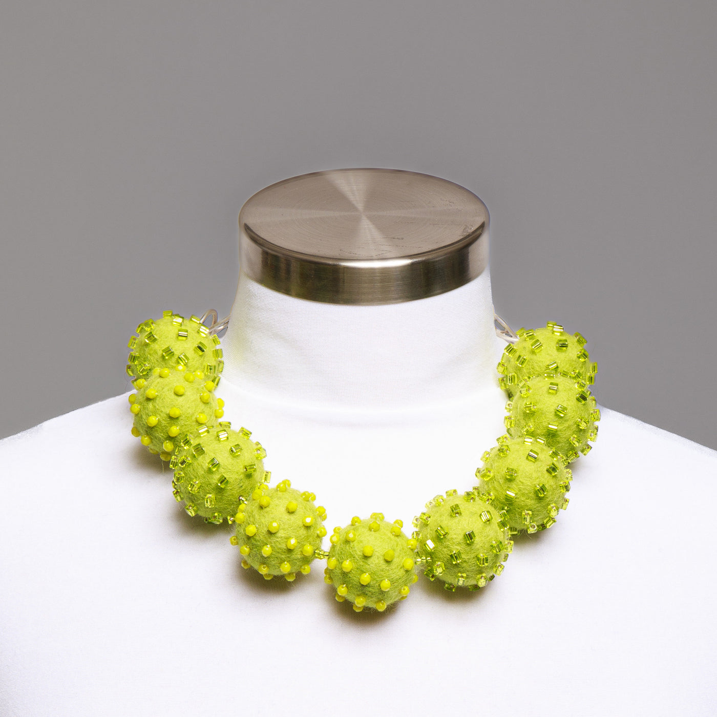 Big Beaded Felt Necklace