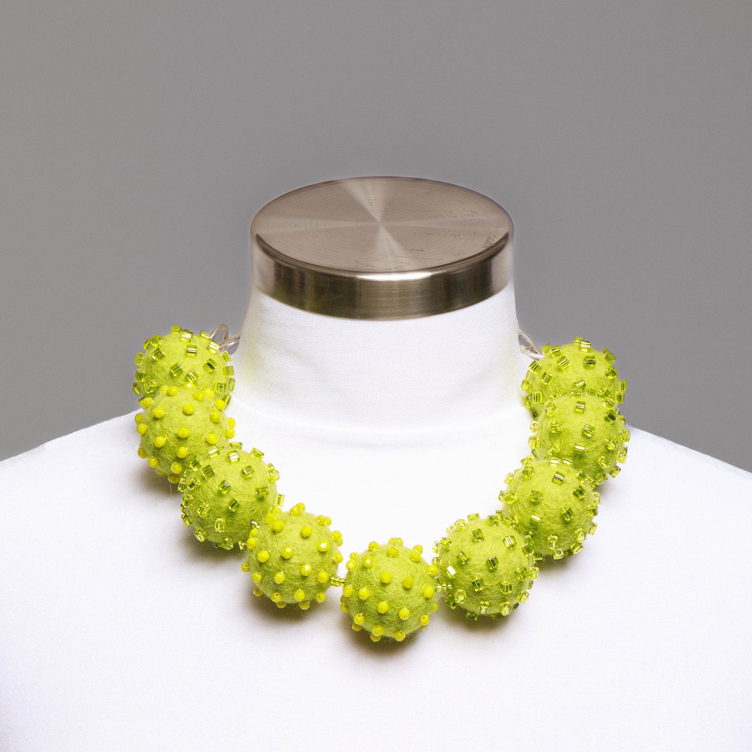 Big Beaded Felt Necklace