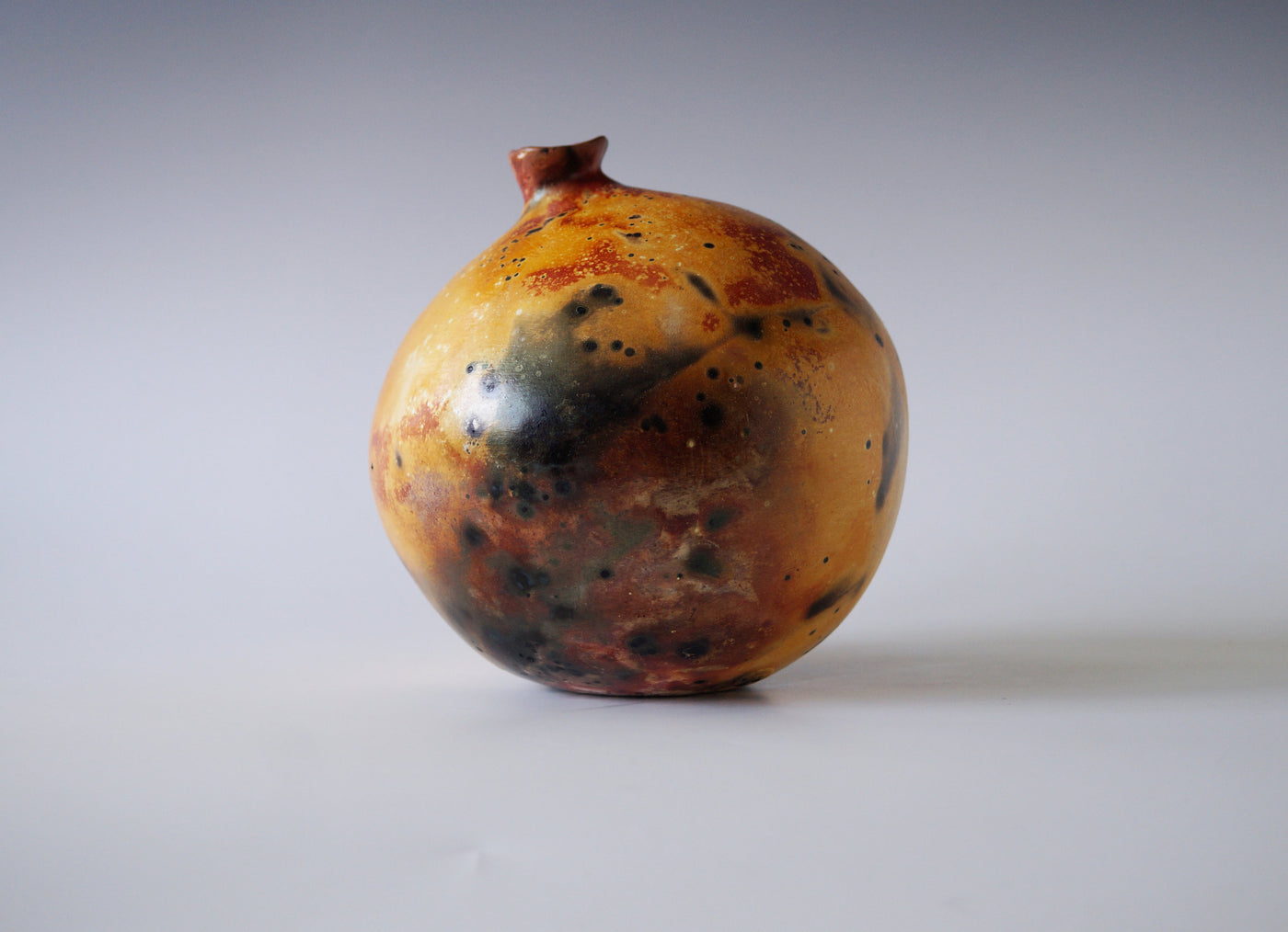 Sunflare Moon Porcelain Raku Jar