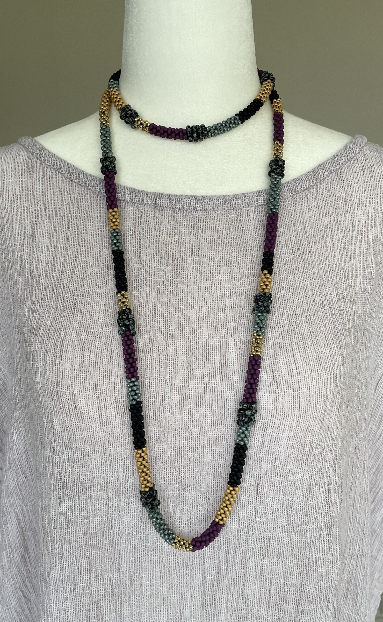 Twilight Plum Crochet Necklace