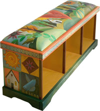 Go Out for Adventure Leather Top Storage Bench