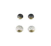 oxidized silver size small on top, bright silver size large on bototm