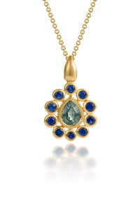Blue & Green Sapphire Mini Pendant