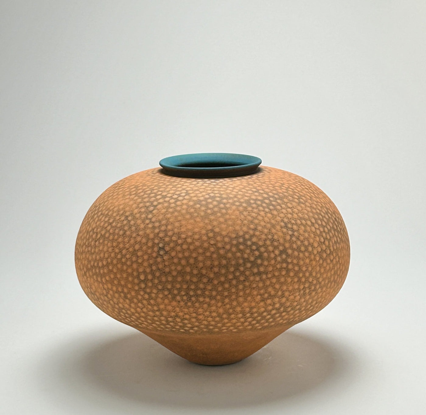 Orange and Teal Dot Vessel