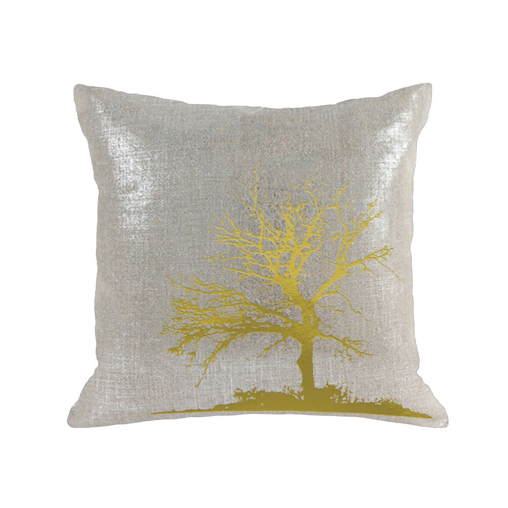 Gold on Metallic Oatmeal Linen