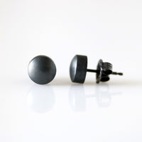 Oxidized Button Earrings