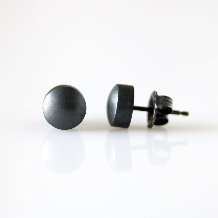 Oxidized Button Earrings